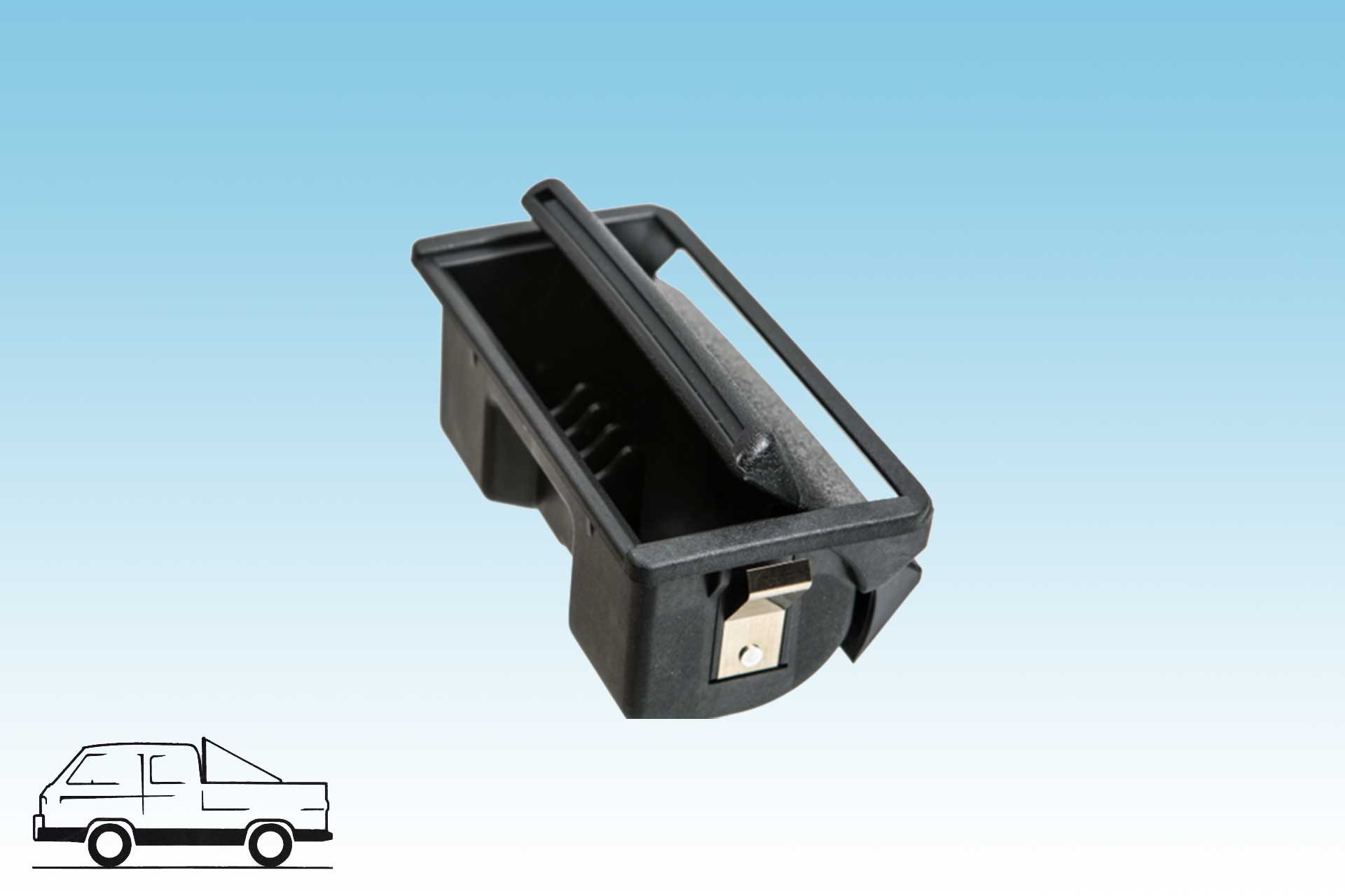 Ashtray, black, all T25, genuine VW