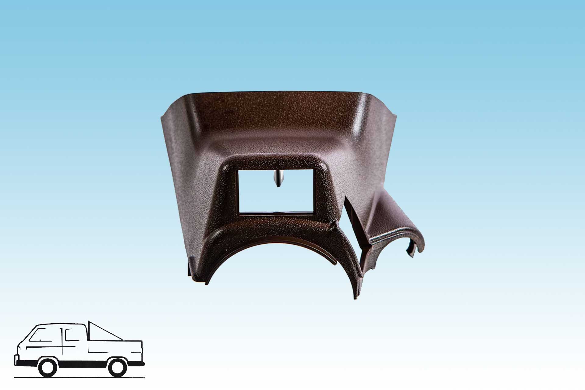 T3 steering column cover w/ hole - saddlebrown